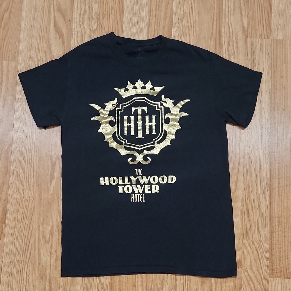 Disney Hollywood Tower Hotel Black T-Shirt Size Small